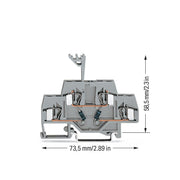 WAGO - Bauelement-Reihenklemme Bauelementklemme 281-635/281-489 2 Dioden 1N4007,grau − 50 Stück