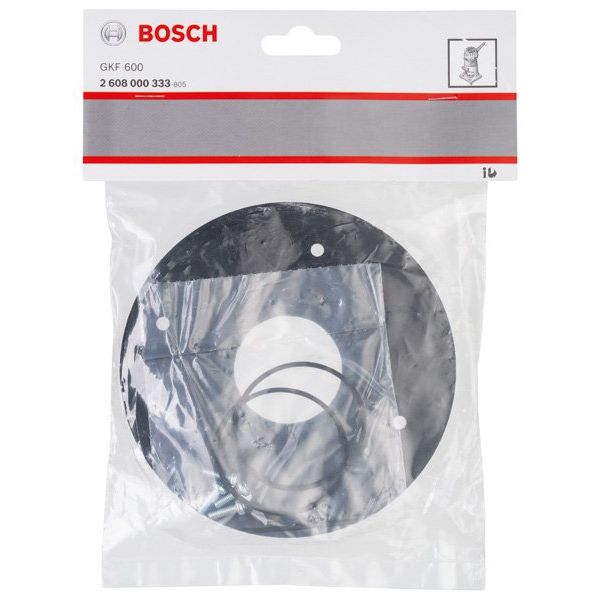 Bosch - Systemzubehör für Sägen (Akku/elektrisch/Druckluft) Grundplatte, 2608000333 rund, für GKF 600
