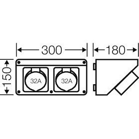 Hensel - Pultsystem Mi Connection Box Mi CB 13 2xCEE 32A,5p,400V,6h