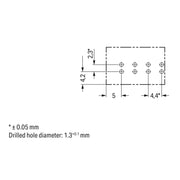 WAGO - Leiterplattensteckverbinder Stecker für Leiterplatten 890-854 4-polig,grau − 50 Stück