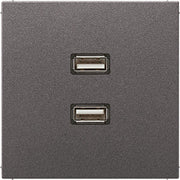 Jung - Multifunktions-Anschlussdose Multimedia-Anschluss anth MA AL 1153 AN 2 x USB m.Tragring