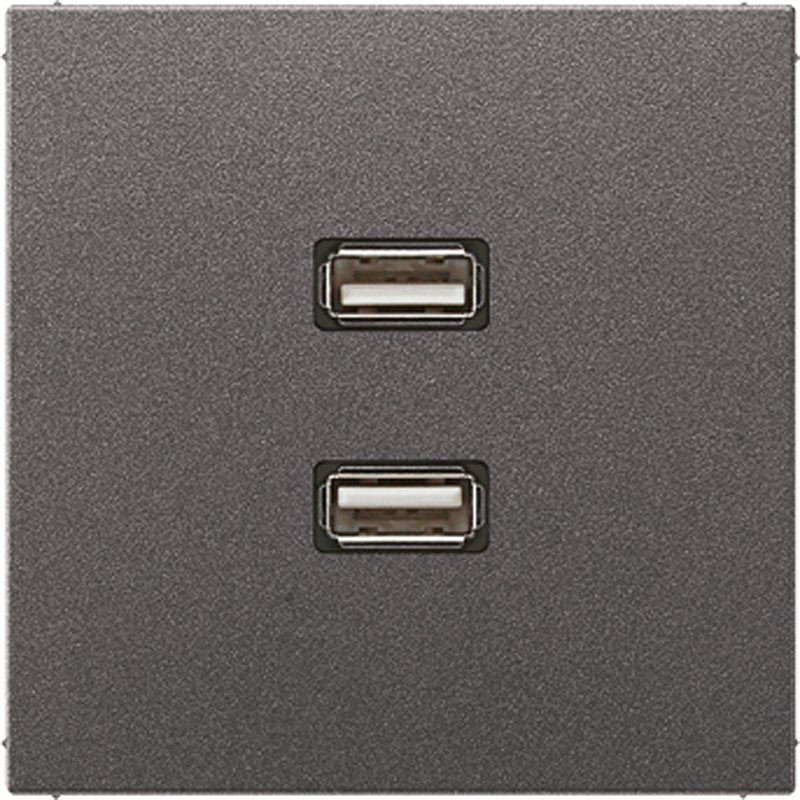 Jung - Multifunktions-Anschlussdose Multimedia-Anschluss anth MA AL 1153 AN 2 x USB m.Tragring