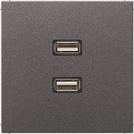 Jung - Multifunktions-Anschlussdose Multimedia-Anschluss anth MA AL 1153 AN 2 x USB m.Tragring