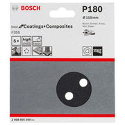 Bosch - Schleifpapier/Schleifvlies PRO F355 Schleifblatt, 115 2608605560 mm, G180, 5-tlg