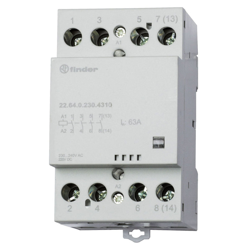Finder - Installationsschütz für Reiheneinbau Schütz für Reiheneinbau 22.64.0.230.4310 4S, 63A