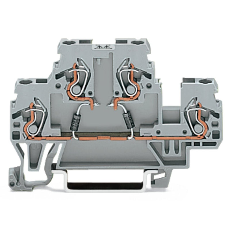 WAGO - Bauelement-Reihenklemme Doppelstock Diodenklemme 870-542/281-488 grau − 50 Stück