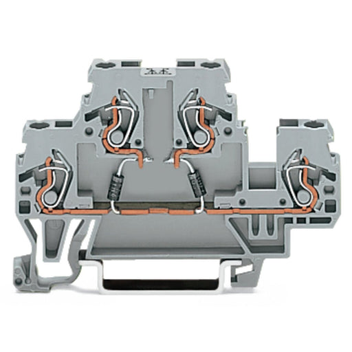 WAGO - Bauelement-Reihenklemme Doppelstock Diodenklemme 870-542/281-488 grau − 50 Stück