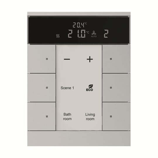 Busch-Jaeger - Bussystem-Raumtemperaturregler HVAC-Gerät SBR/U6.0.1-83 6fach, BE, alusilber
