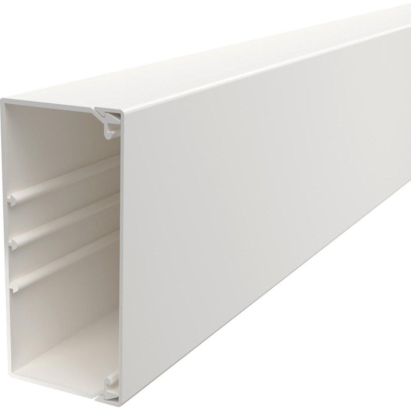 OBO Bettermann - Leitungsführungskanal Wand+Deckenkanal m.Obert. WDK60130RW 60x130mm,PVC − 2 Meter