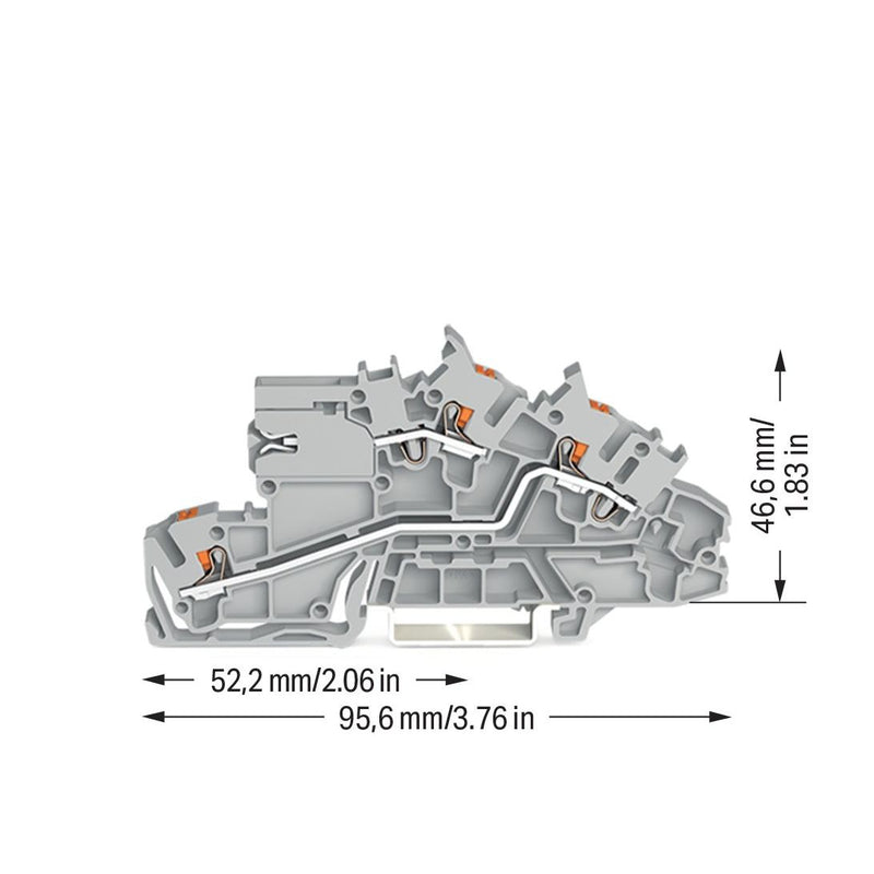 WAGO - Installations-Etagenklemme Installationsetagenklemme 2203-7659 2,5 mm² mit Drücker − 50 Stück