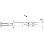 OBO Bettermann - Nageldübel Schlagdübel 910 SD 6X40 6x40mm PA lgr − 100 Stück