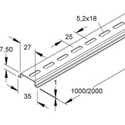 HKL - Tragschiene 1536LO/2 − 40 Meter