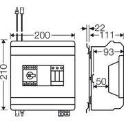 Hensel - Dose, Gehäuse für Montage auf der Wand/Decke PV-GAK, m. ÜSE 1xPV-String KV PV 2411 auf 1xWR-Eingang