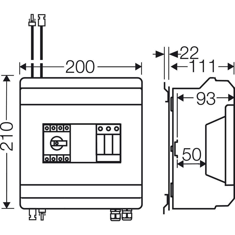 Hensel - Dose, Gehäuse für Montage auf der Wand/Decke PV-GAK, m. ÜSE 1xPV-String KV PV 2411 auf 1xWR-Eingang