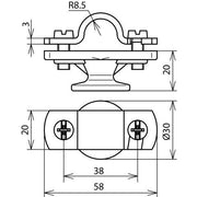 DEHN - Stangenhalter für Blitzschutz Stangenhalter m.Abdeckbund SHZS16M8V2A f. Rd 16mm m.M8