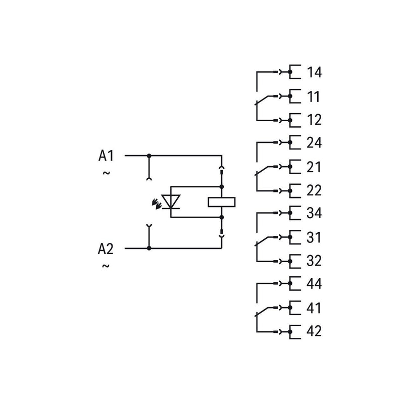 WAGO - Schaltrelais Relaismodul 858-507 AC 115 V,4 Wechsler − 5 Stück