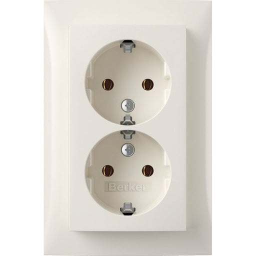 Berker - Steckdose SCHUKO-Doppelsteckdose 47748989 Abdeckpl. pws-glanz