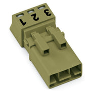 WAGO - Steckverbinder für steckbare Gebäudeinstallation Stecker 3-polig 890-273 Kod. B,hellgrün − 50 Stück