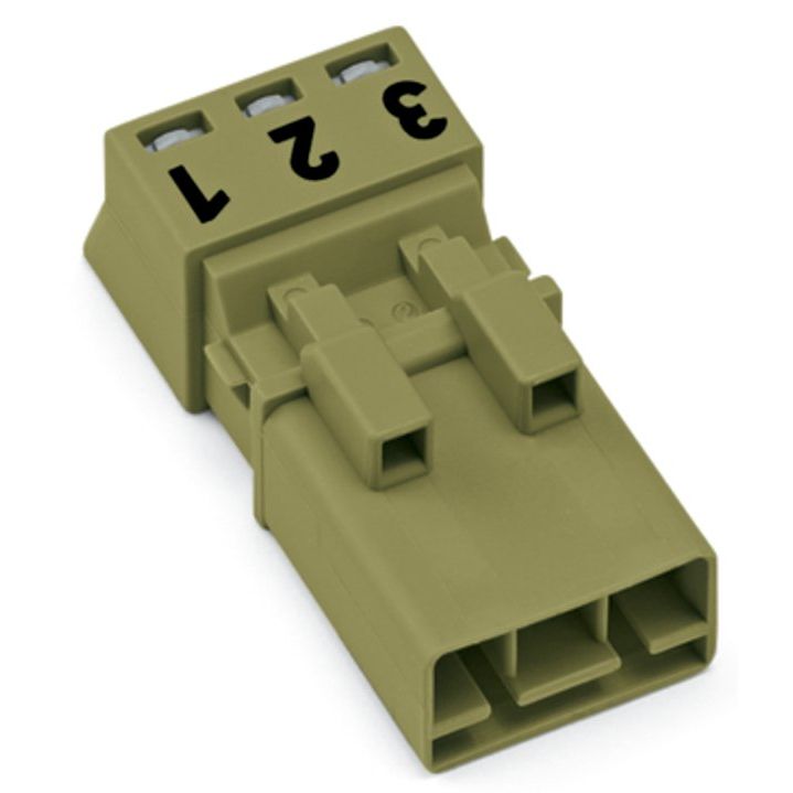 WAGO - Steckverbinder für steckbare Gebäudeinstallation Stecker 3-polig 890-273 Kod. B,hellgrün − 50 Stück