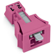 WAGO - Geräteanschluss für steckbare Gebäudeinstallation Snap-In-Stecker 890-792 2-polig,Kod. B,pink − 50 Stück