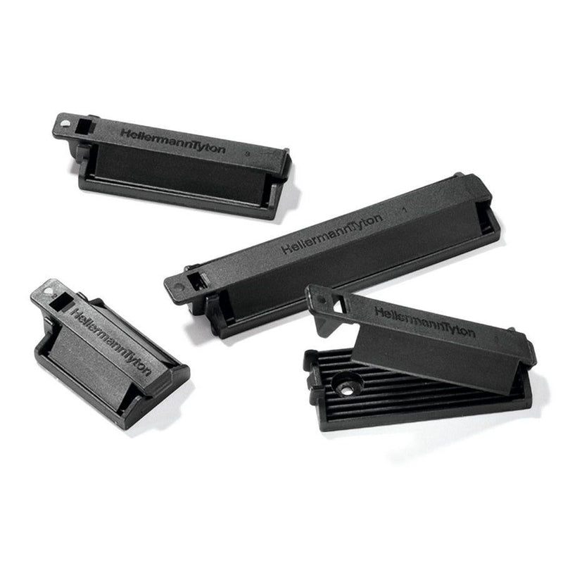 HellermannTyton - Befestigungssockel und -element für Kabelbinder Flachbandkabelhalter FKH50A-HIR-BK-C1 L=56,5mm sw − 100 Stück