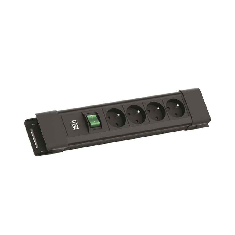Bachmann - Mehrfachsteckdose Steckdosenleiste BM005936 4xUTE 1xSchalter 2m