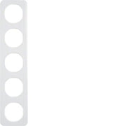 Berker - Abdeckrahmen Rahmen pows/gl 10152189 5fach