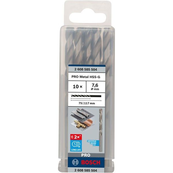 Bosch - Bohrer PRO Metal HSS-G 2608585504 Spiralbohrer 7,6 x