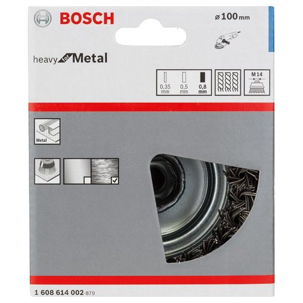 Bosch - Rotierende Drahtbürste PRO Metal heavy 1608614002 Topfbürste 100 x 0,8