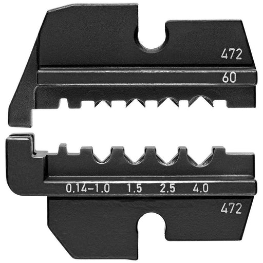 Knipex - Einsatz für Presswerkzeug Kabelschuhe/Verbinder, Aderendhülsen, Schirmanschluss Crimpeinsatz 97 49 60 f. gedrehte Kontakte
