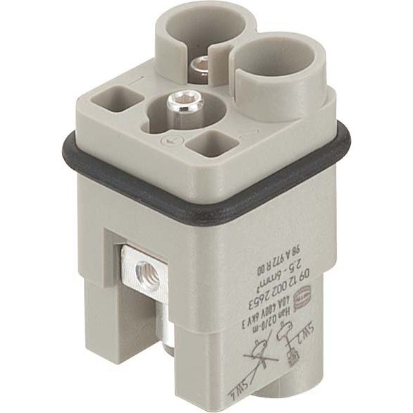 Harting - Kontakteinsatz für Rechtecksteckverbinder Stifteinsatz 09120022651 Han Q 2/0-sti 4-6qmm