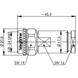 Telegärtner - Koax-Steckverbinder N-Kabelstecker 50Ohm TA 100023990 RG-213/U, RG-214/U
