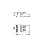 WAGO - Steckverbinder für steckbare Gebäudeinstallation Stecker 4-polig 890-254/062-000 grau − 50 Stück