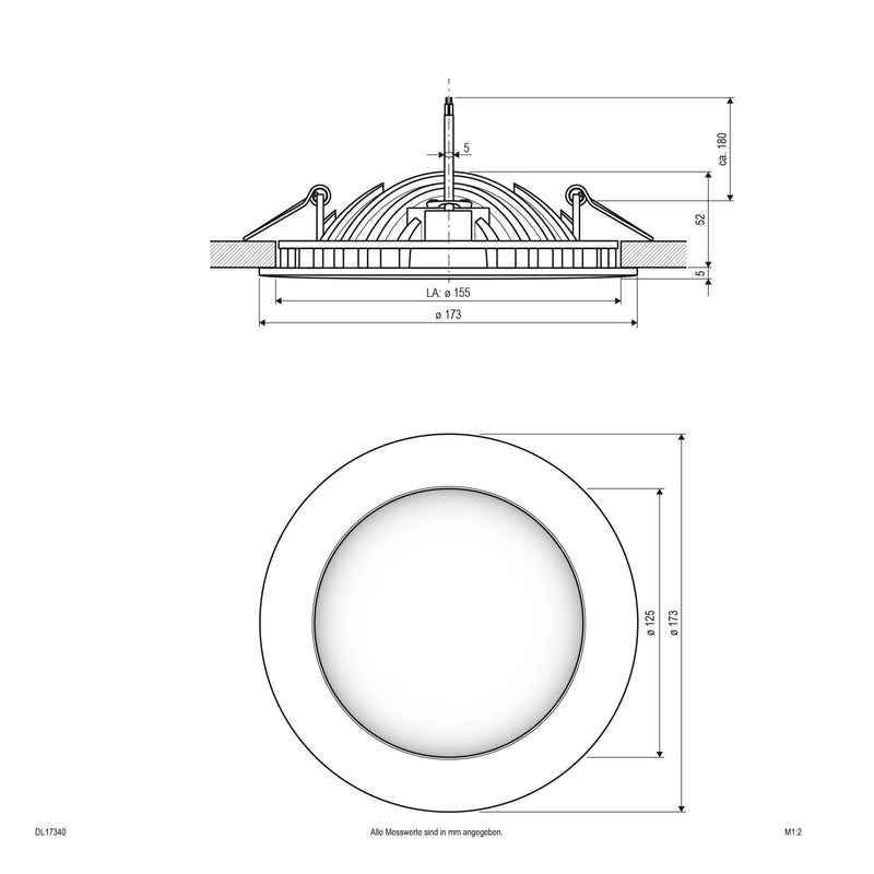 EVN Lichttechnik - Downlight/Strahler/Flutlicht P-LED Deckeneinbauleuchte DL17340 4000K 350mA rund ws