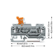 WAGO - Trenn- und Messtrenn-Reihenklemme Trenn u. Messklemme 280-870 0,08-2,5mmq grau