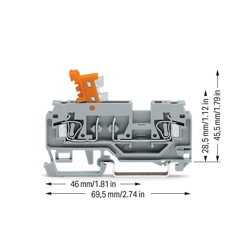 WAGO - Trenn- und Messtrenn-Reihenklemme Trenn u. Messklemme 280-870 0,08-2,5mmq grau