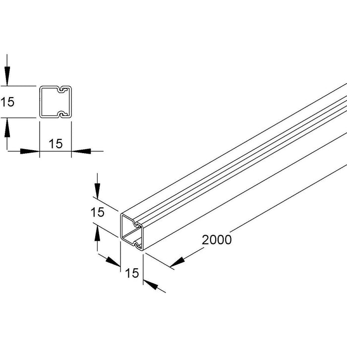 HKL - Leitungsführungskanal Kanal br HKL1515.5 15x15 RAL8014 − 2 Meter
