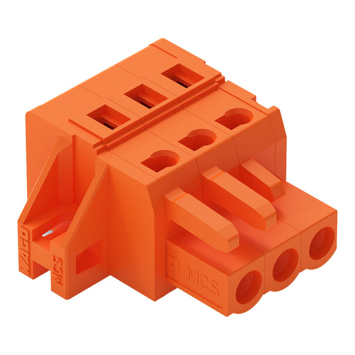 WAGO - Kabelsteckverbinder für Leiterplattensteckverbinder Federleiste 231-303/031-000 3-pol.5,08mm,orange − 50 Stück