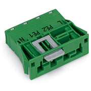 WAGO - Geräteanschluss für steckbare Gebäudeinstallation Snap-In-Stecker 770-2334 4-polig,Kod. Q,grün − 100 Stück
