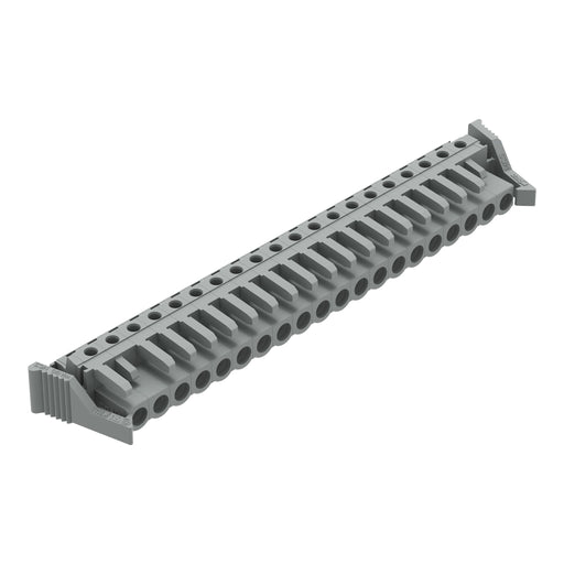 WAGO - Leiterplattensteckverbinder THT-Federleiste abgewink. 232-250/039-000 Rastermaß 5mm,grau − 10 Stück