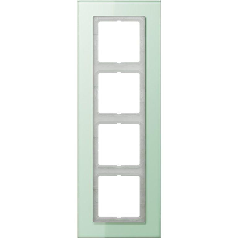 Jung - Abdeckrahmen Rahmen 4-fach mt ws LSP 984 GLAS waage/senkrecht