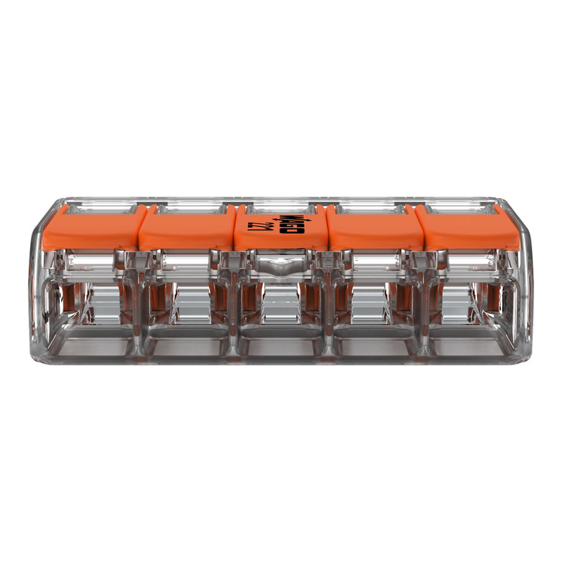 WAGO - Steckklemme Compact-Verbindungsklemme 221-615 5-Leiter bis 6qmm − 15 Stück
