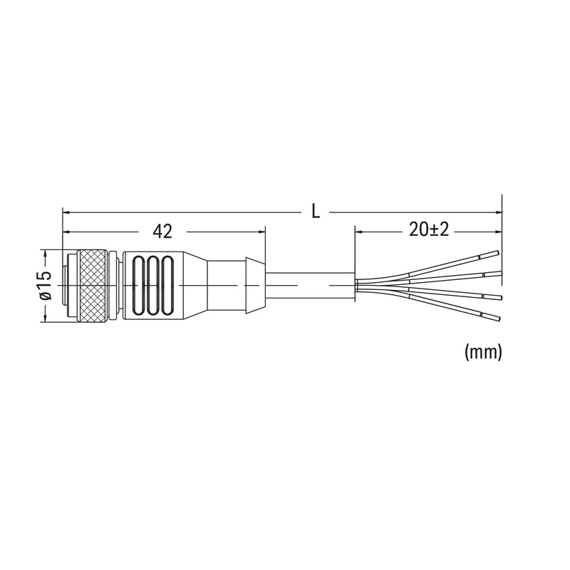 WAGO - Konfektioniertes Sensor-Aktor-Kabel Power-Leitung M12A-Bu. 756-3101/040-020 axial,4-polig − 1 Stück
