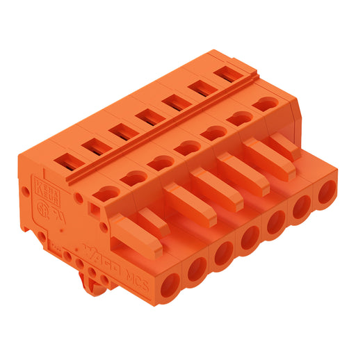 WAGO - Kabelsteckverbinder für Leiterplattensteckverbinder 1-Leiter-Federleiste 231-307/008-000 CAGECLAMP,2,5mm²,or − 50 Stück