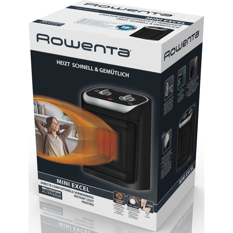 Rowenta - Mobiler elektrischer Lufterhitzer Keramik-Heizlüfter SO 9261 gr/sw Mini Excel