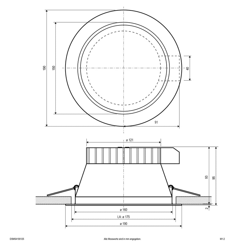 EVN Lichttechnik - Decken-/Wandleuchte LED-Deckenleuchte DSM54190125 ML, MC