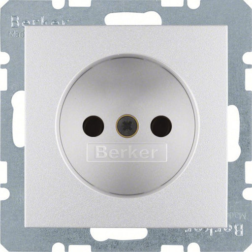 Berker - Steckdose alu 6167331404 o.Schutzkontakt