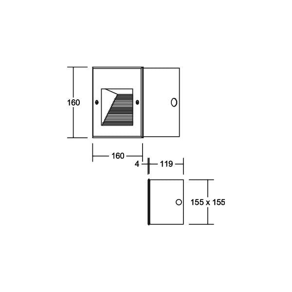 Brumberg Leuchten - Orientierungsleuchte LED-Wandeinbauleuchte 60208183 2W 230V IP65 sw