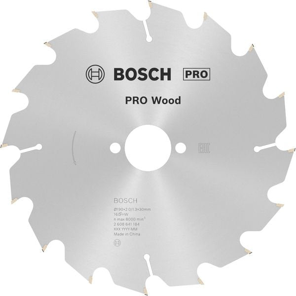 Bosch - Kreissägeblatt PRO Wood Kreissägeblatt, 2608641184 190 x 2 x 30 mm, Z16