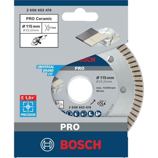 Bosch - Trenn-/Schleifscheibe PRO Ceramic 2608602478 Diamanttrennscheibe